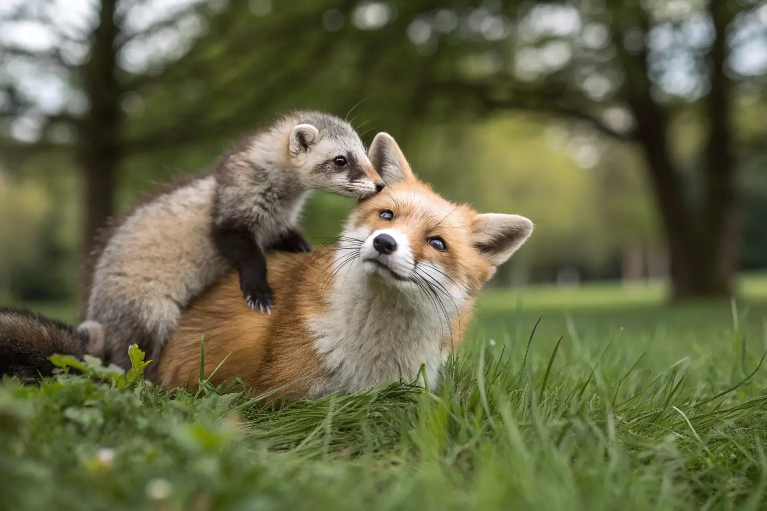 do ferrets get along with foxes