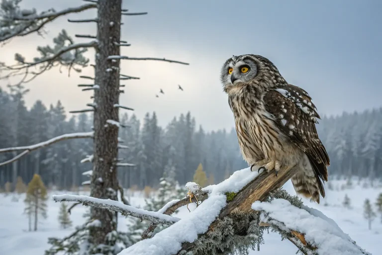 owl in the taiga